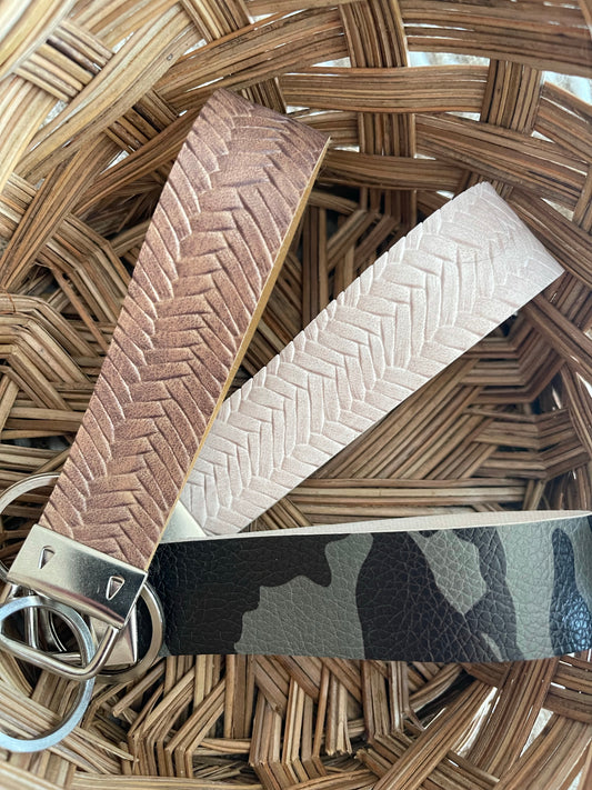 Faux Leather Keychain Wristlet